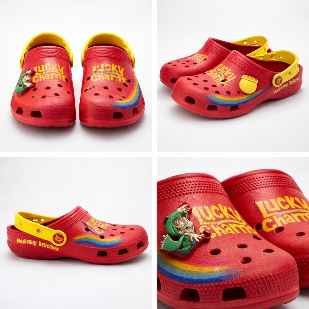 Rare Crocs Lucky Charms W 9 M 7‎ Clog Rainbow Leprechaun St Pattys Day Sandals